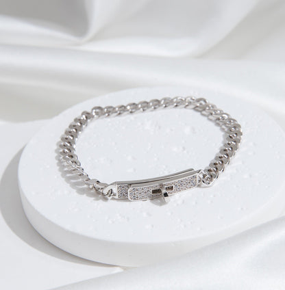 [⭐Clover Jewelry]KELLY CHAIN SILVER DIAMOND BRACELET