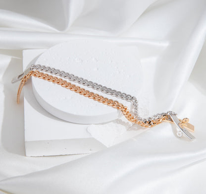 [⭐Clover Jewelry]KELLY CHAIN SILVER DIAMOND BRACELET