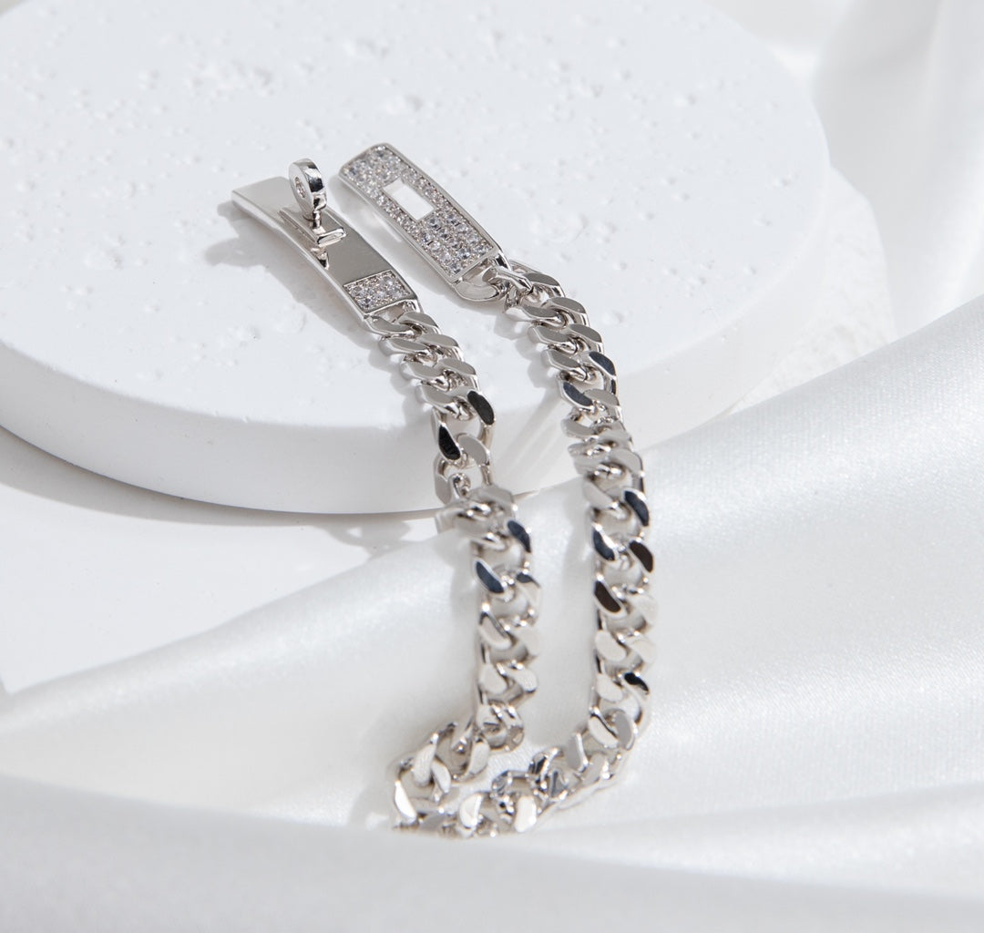 [⭐Clover Jewelry]KELLY CHAIN SILVER DIAMOND BRACELET