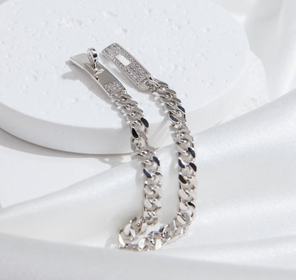 [⭐Clover Jewelry]KELLY CHAIN SILVER DIAMOND BRACELET