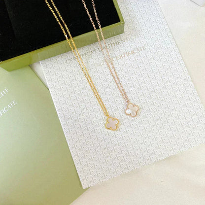 [⭐Clover Jewelry]CLOVER MINI 9.5MM WHITE MOTHER-OF-PEARL NECKLACE