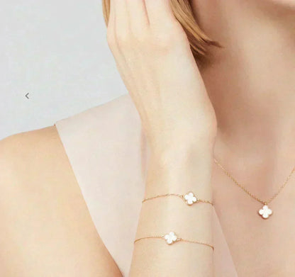 [⭐Clover Jewelry]CLOVER MINI 9.5MM WHITE MOTHER-OF-PEARL NECKLACE