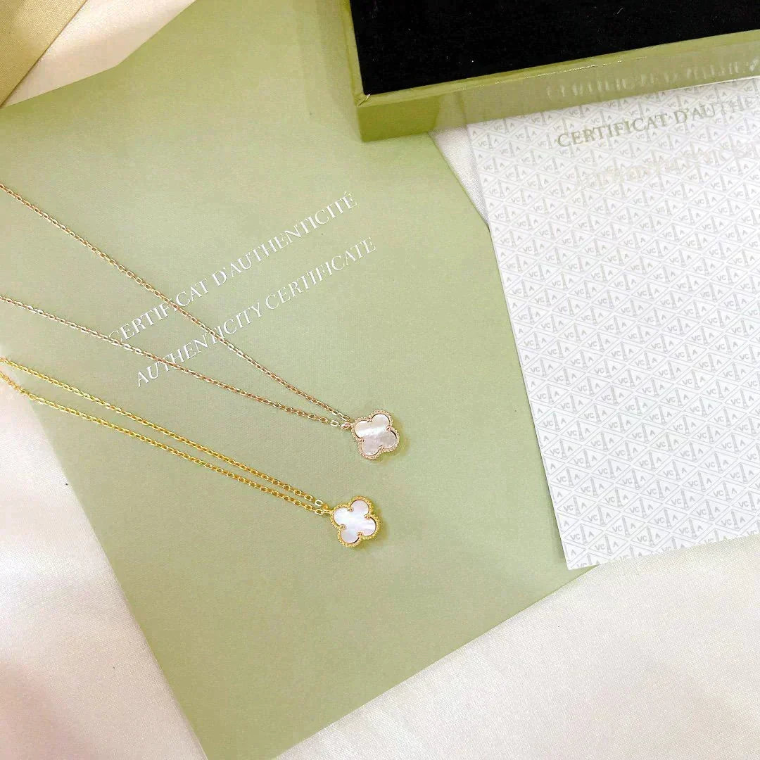 [⭐Clover Jewelry]CLOVER MINI 9.5MM WHITE MOTHER-OF-PEARL NECKLACE