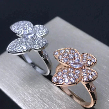 [⭐Clover Jewelry]BUTTERFLY PINK GOLD DIAMOND RING