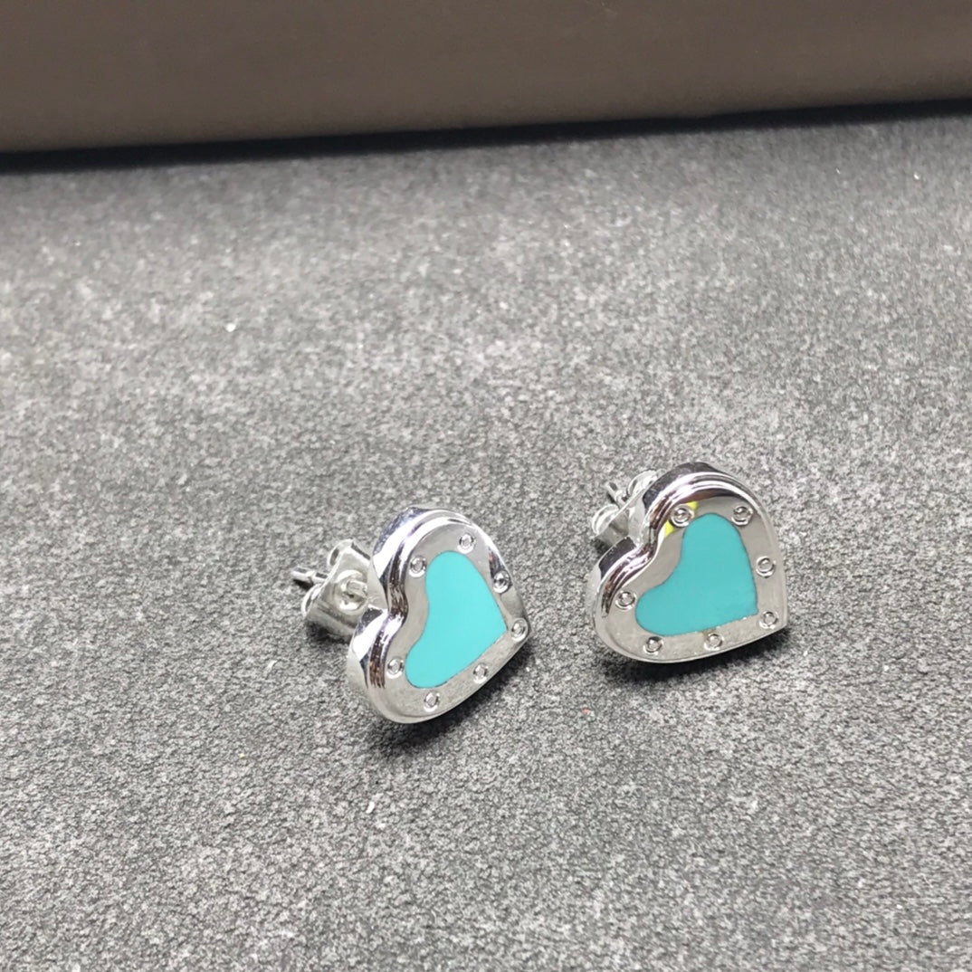[Clover Jewelry]HEART STUD SILVER EARRINGS