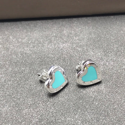 [Clover Jewelry]HEART STUD SILVER EARRINGS