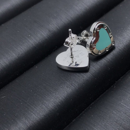 [Clover Jewelry]HEART STUD SILVER EARRINGS
