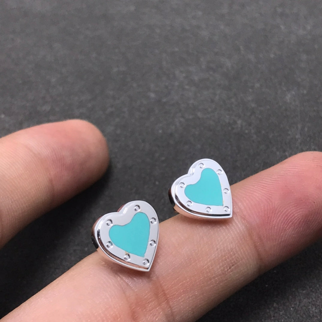 [Clover Jewelry]HEART STUD SILVER EARRINGS