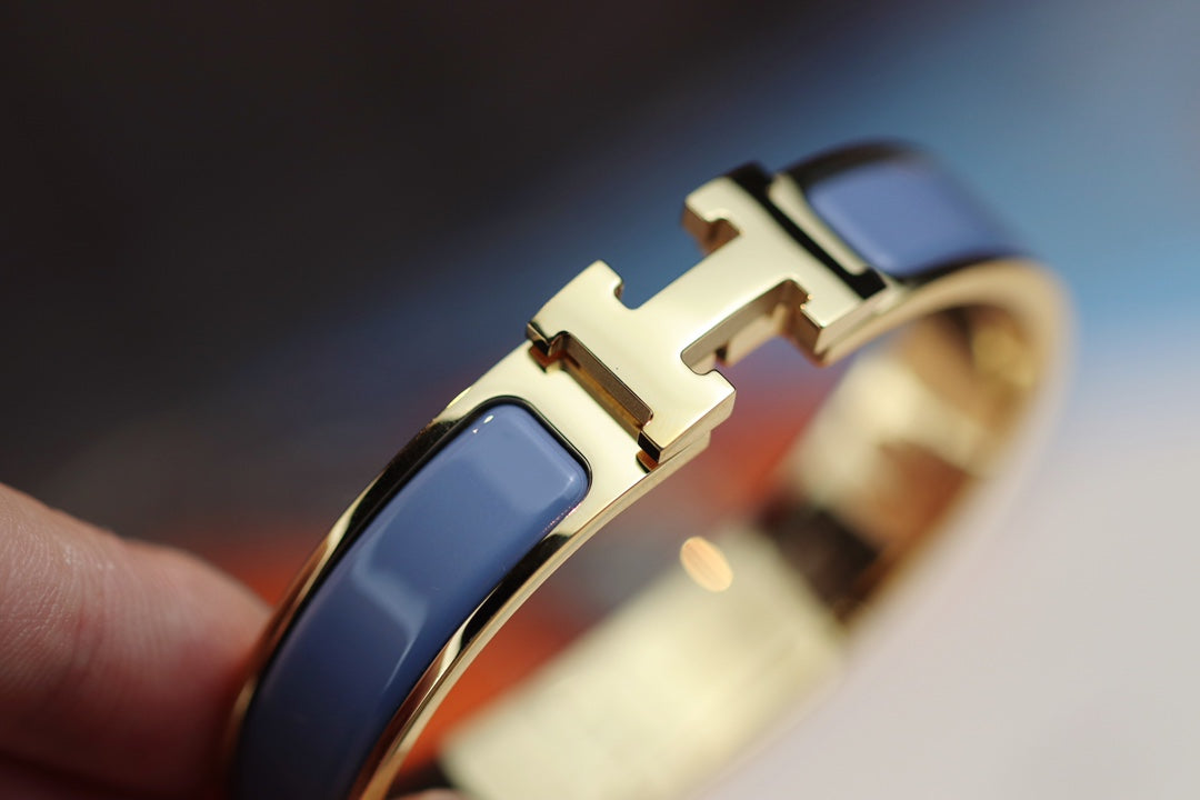 [⭐Clover Jewelry]H BRACELET 12MM BLUE GRAY