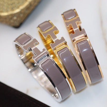 [⭐Clover Jewelry]H BRACELET 12MM BROWN