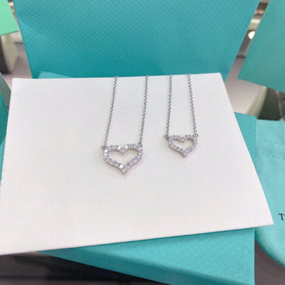 [Clover Jewelry]HEART-SHAPED DIAMOND NECKLACE