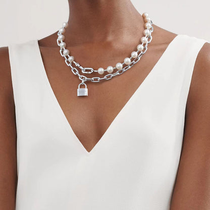 [Clover Jewelry]HARDWEAR PEARL WRAP NECKLACE