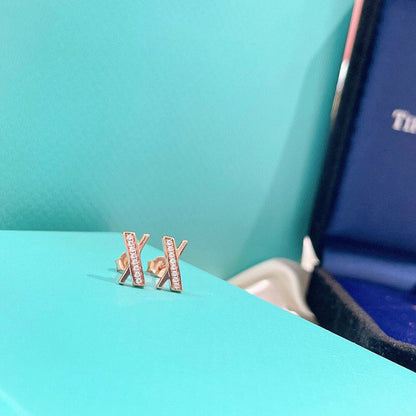 [Clover Jewelry]X EARRINGS ROSE GOLD DIAMONDS