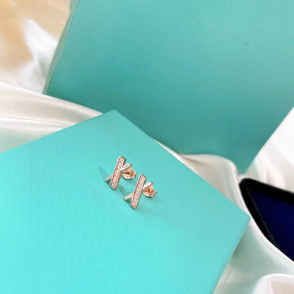 [Clover Jewelry]X EARRINGS ROSE GOLD DIAMONDS