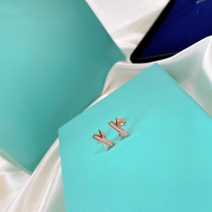 [Clover Jewelry]X EARRINGS ROSE GOLD DIAMONDS