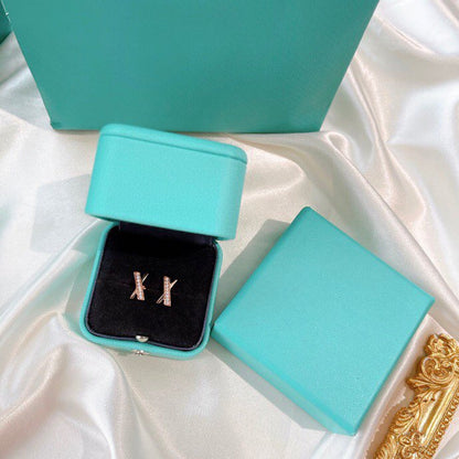 [Clover Jewelry]X EARRINGS ROSE GOLD DIAMONDS
