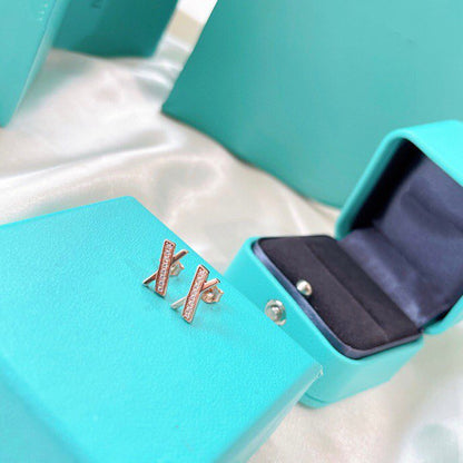[Clover Jewelry]X EARRINGS ROSE GOLD DIAMONDS