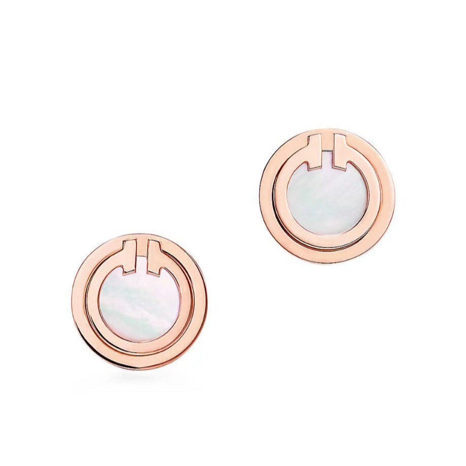[Clover Jewelry]PEARL CIRCLE EARRINGS MOTHER