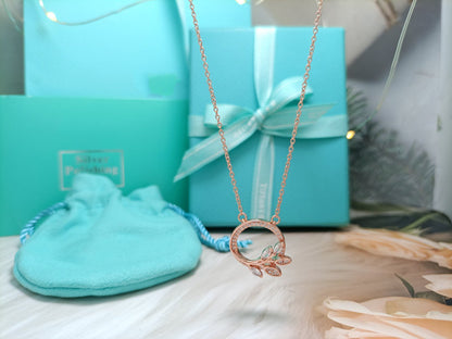 [Clover Jewelry]DIAMOND VINE CIRCLE PENDANT PLATINUM NECKLACE