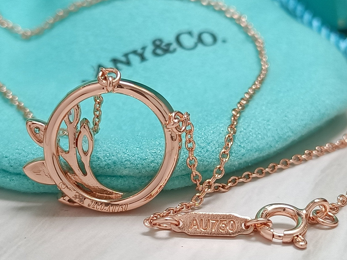[Clover Jewelry]DIAMOND VINE CIRCLE PENDANT PLATINUM NECKLACE