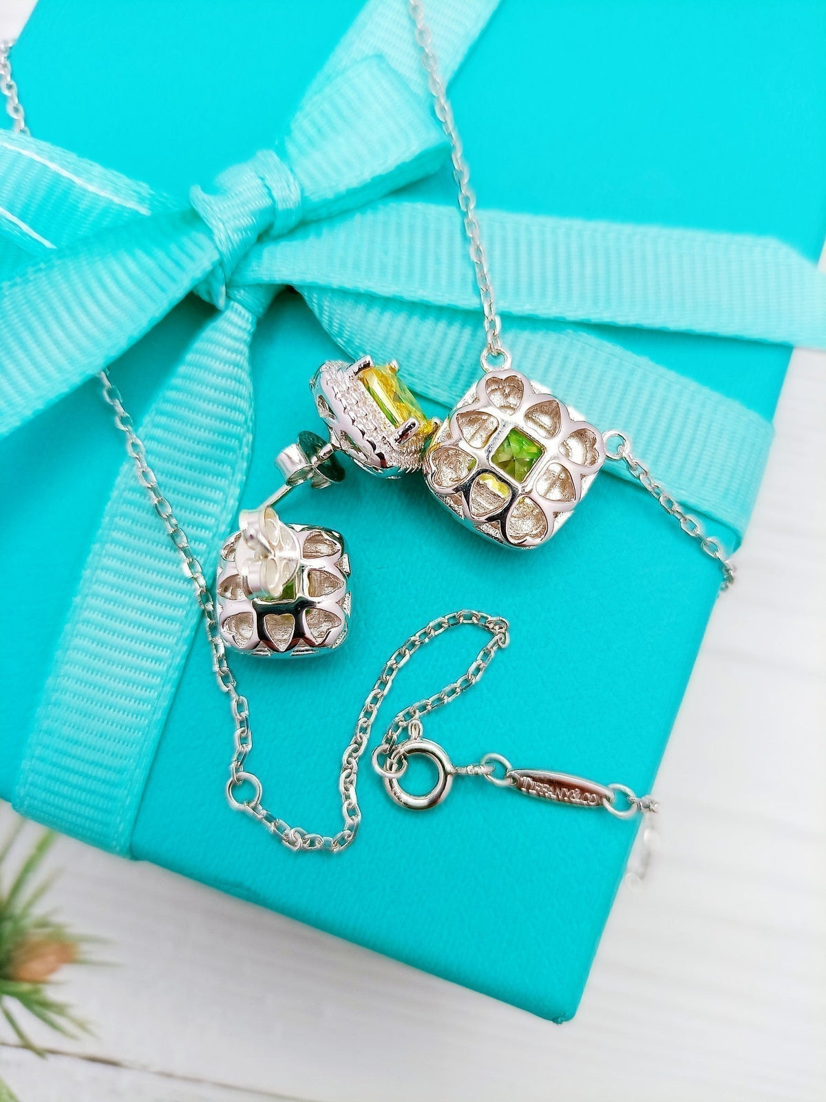 [Clover Jewelry]SPARKLERS CITRINE GEMSTONE PENDANT NECKLACE STERLING SILVER