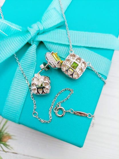 [Clover Jewelry]SPARKLERS CITRINE GEMSTONE PENDANT NECKLACE STERLING SILVER