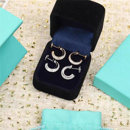 [Clover Jewelry]HOOP EARRINGS IN ROSE GOLD WITH DIAMONDS