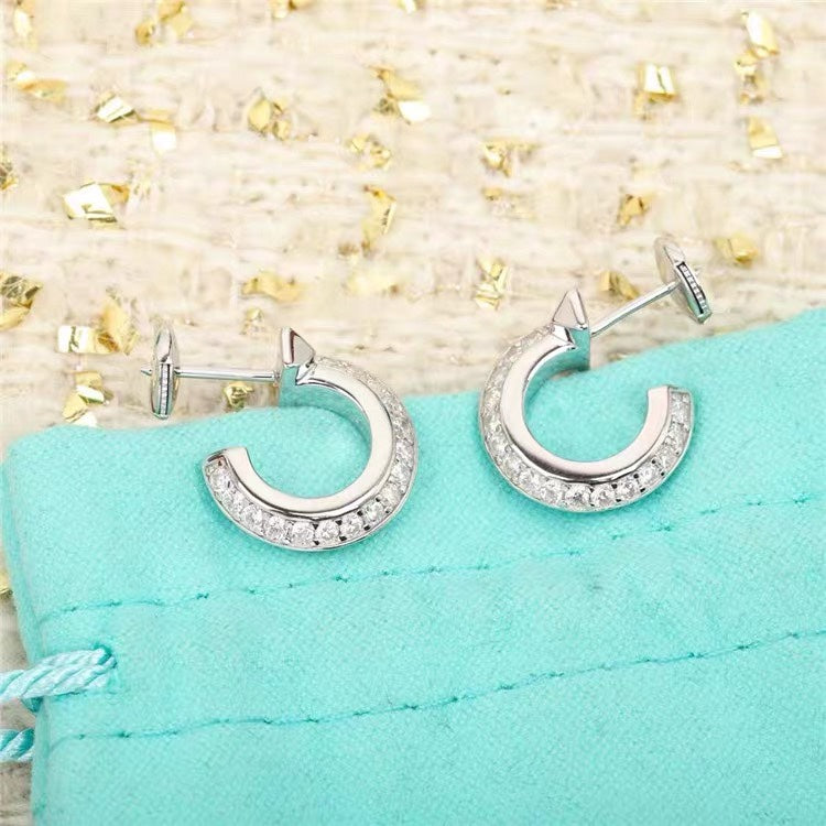 [Clover Jewelry]HOOP EARRINGS IN ROSE GOLD WITH DIAMONDS