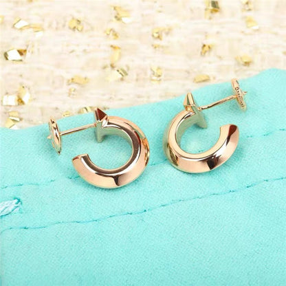 [Clover Jewelry]HOOP EARRINGS IN ROSE GOLD WITH DIAMONDS