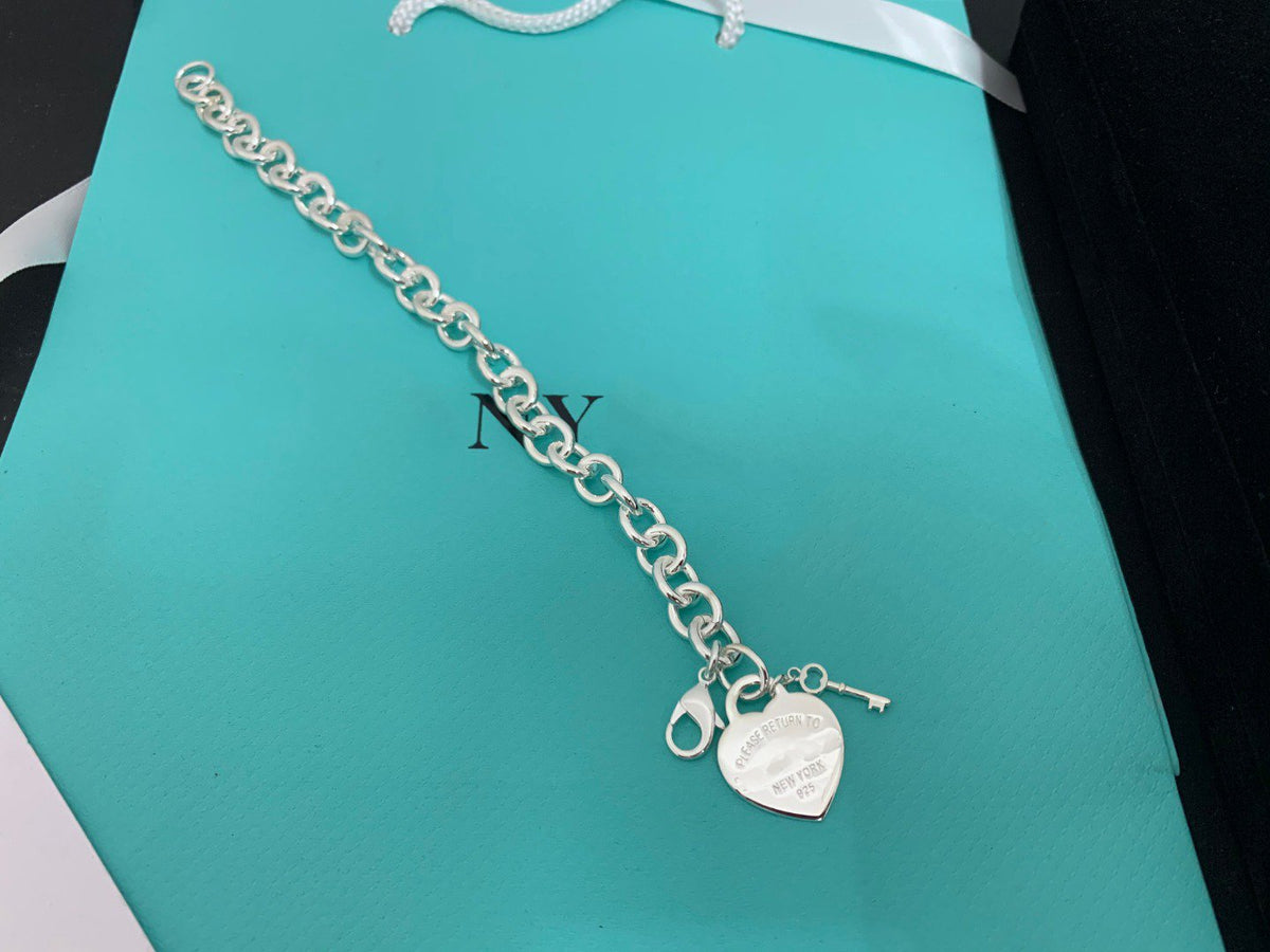 [Clover Jewelry]KEY HEART CARD CHUNKY INTERLOCKING BRACELET LENGTH