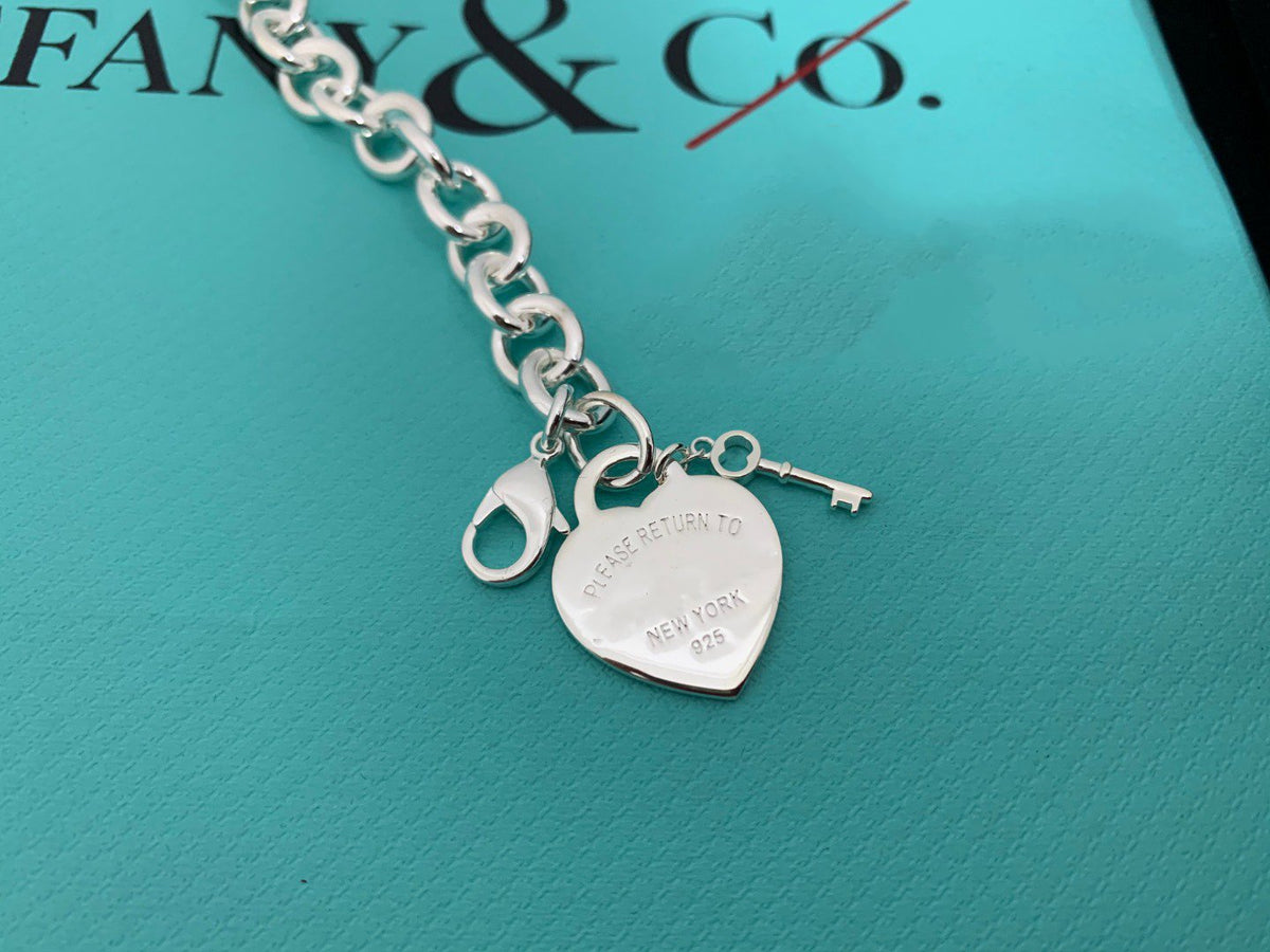 [Clover Jewelry]KEY HEART CARD CHUNKY INTERLOCKING BRACELET LENGTH