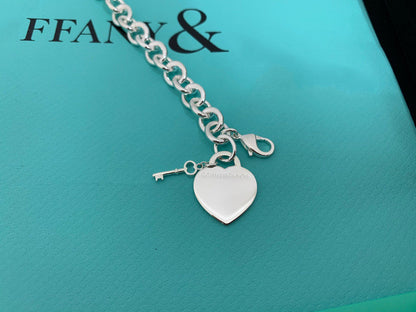 [Clover Jewelry]KEY HEART CARD CHUNKY INTERLOCKING BRACELET LENGTH