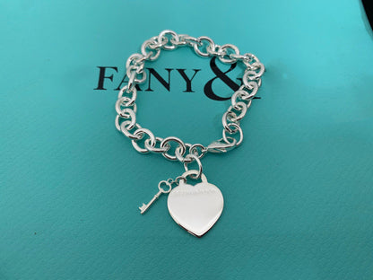 [Clover Jewelry]KEY HEART CARD CHUNKY INTERLOCKING BRACELET LENGTH