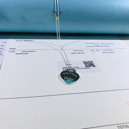 [Clover Jewelry]COLOUR HEART SPLASH TAG NECKLACE