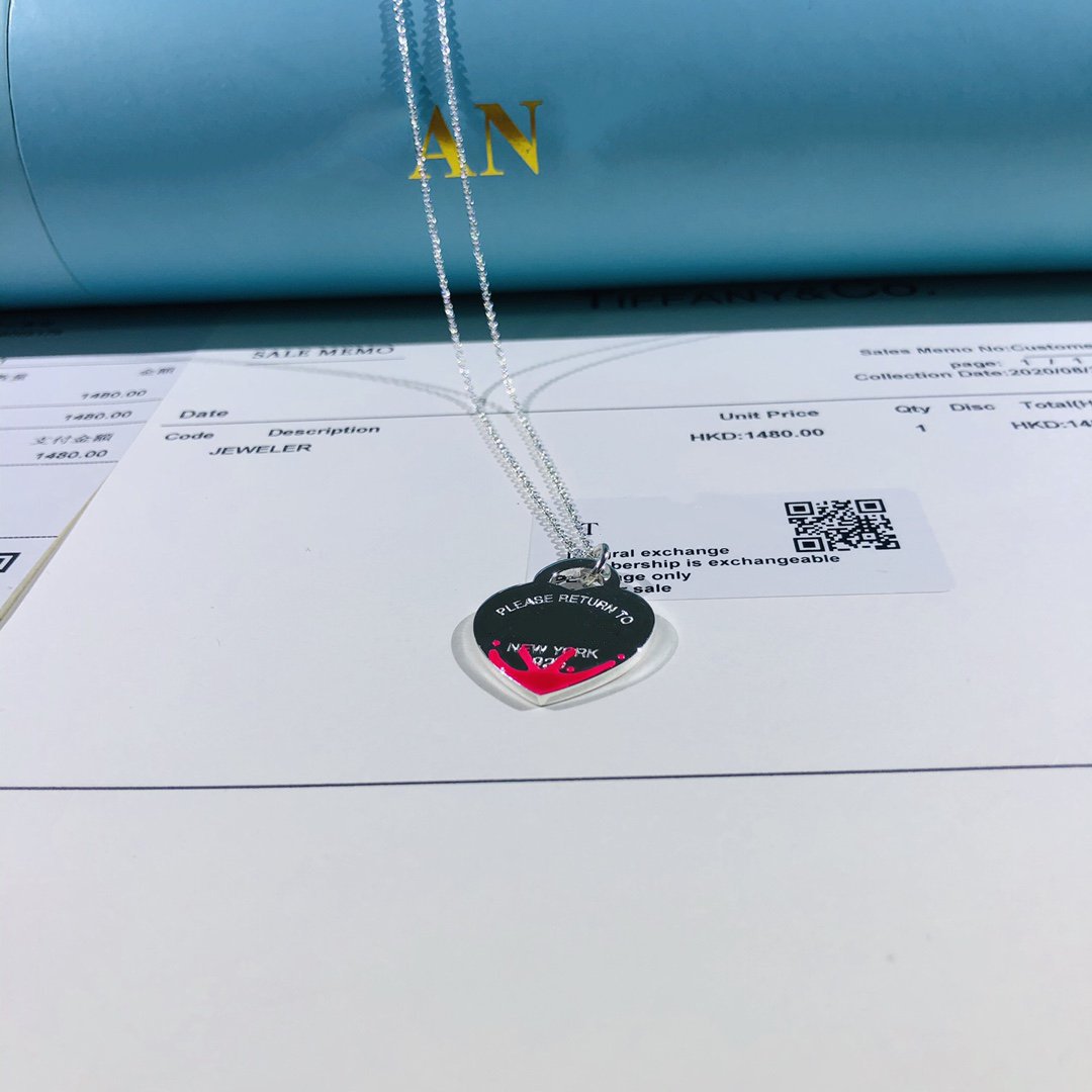 [Clover Jewelry]COLOUR HEART SPLASH TAG NECKLACE
