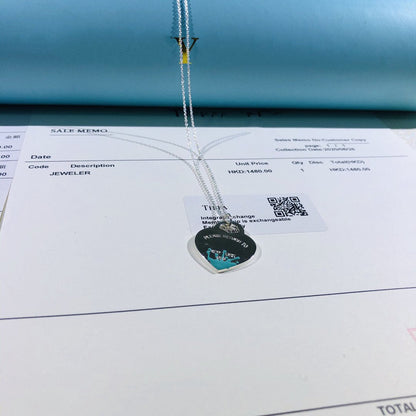 [Clover Jewelry]COLOUR HEART SPLASH TAG NECKLACE