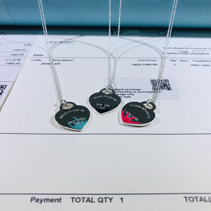 [Clover Jewelry]COLOUR HEART SPLASH TAG NECKLACE