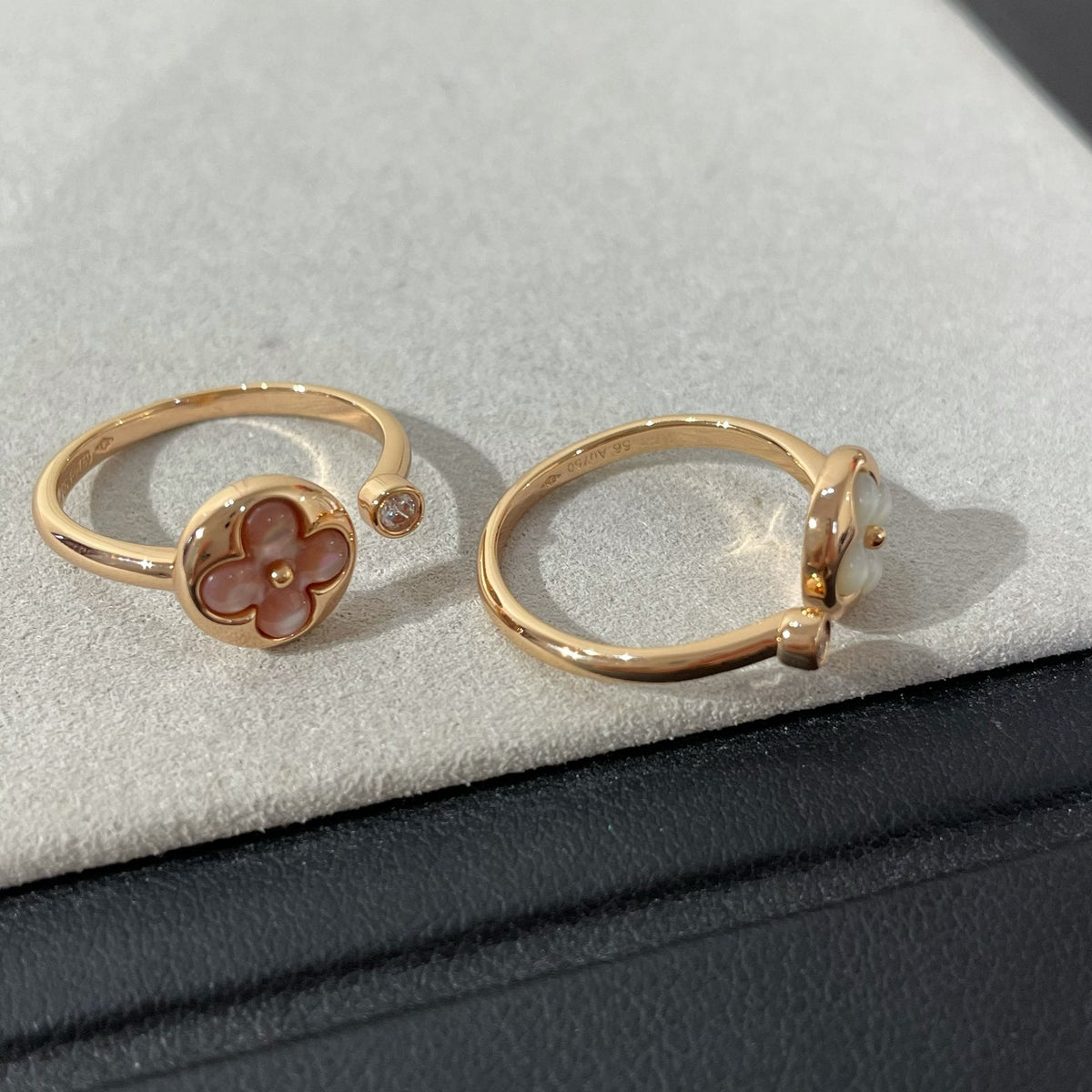[⭐Clover Jewelry]SUN 1 DIAMOND PINK MOP RING