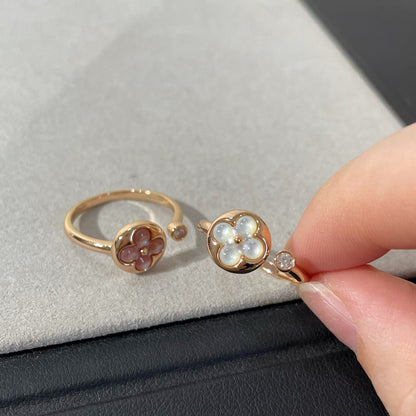 [⭐Clover Jewelry]SUN 1 DIAMOND PINK MOP RING