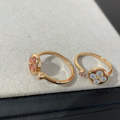 [⭐Clover Jewelry]SUN 1 DIAMOND PINK MOP RING