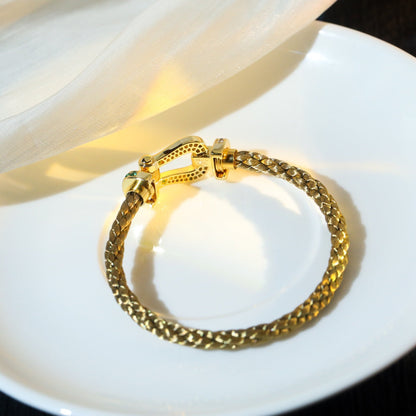 [⭐Clover Jewelry]FORCE 10 GOLD GREEN DIAMOND PAVED