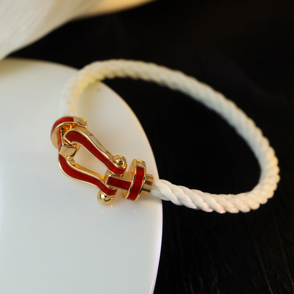 [⭐Clover Jewelry]FORCE 10 WHITE TEXTILE DIAMOND PAVED