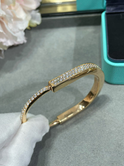 [Clover Jewelry]LOCK BRACELET DIAMOND PAVED