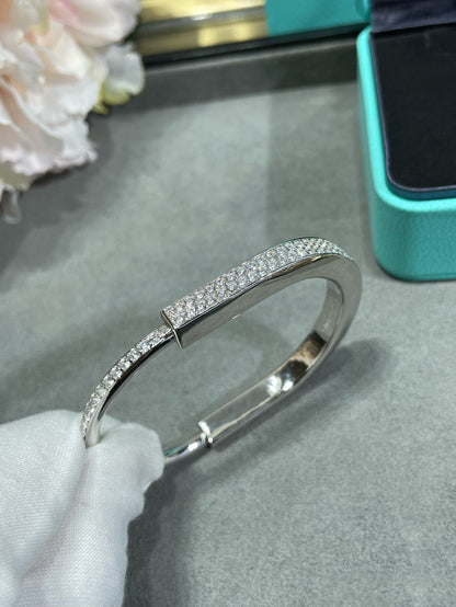 [Clover Jewelry]LOCK BRACELET DIAMOND PAVED