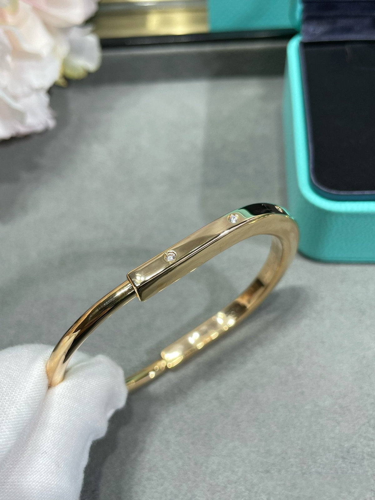 [Clover Jewelry]LOCK BRACELET 8 DIAMOND