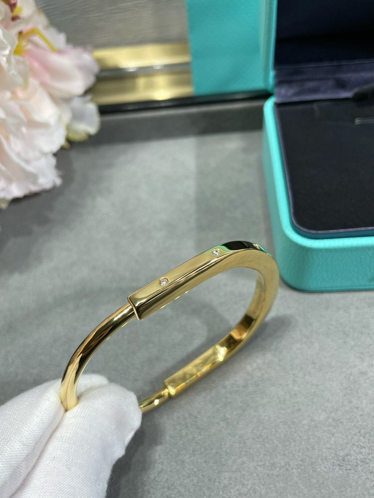 [Clover Jewelry]LOCK BRACELET 8 DIAMOND