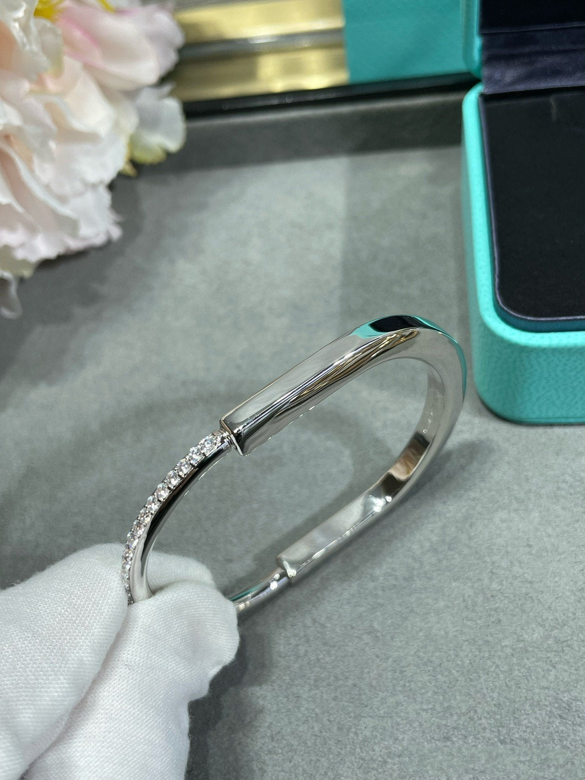 [Clover Jewelry]LOCK BRACELET DIAMOND