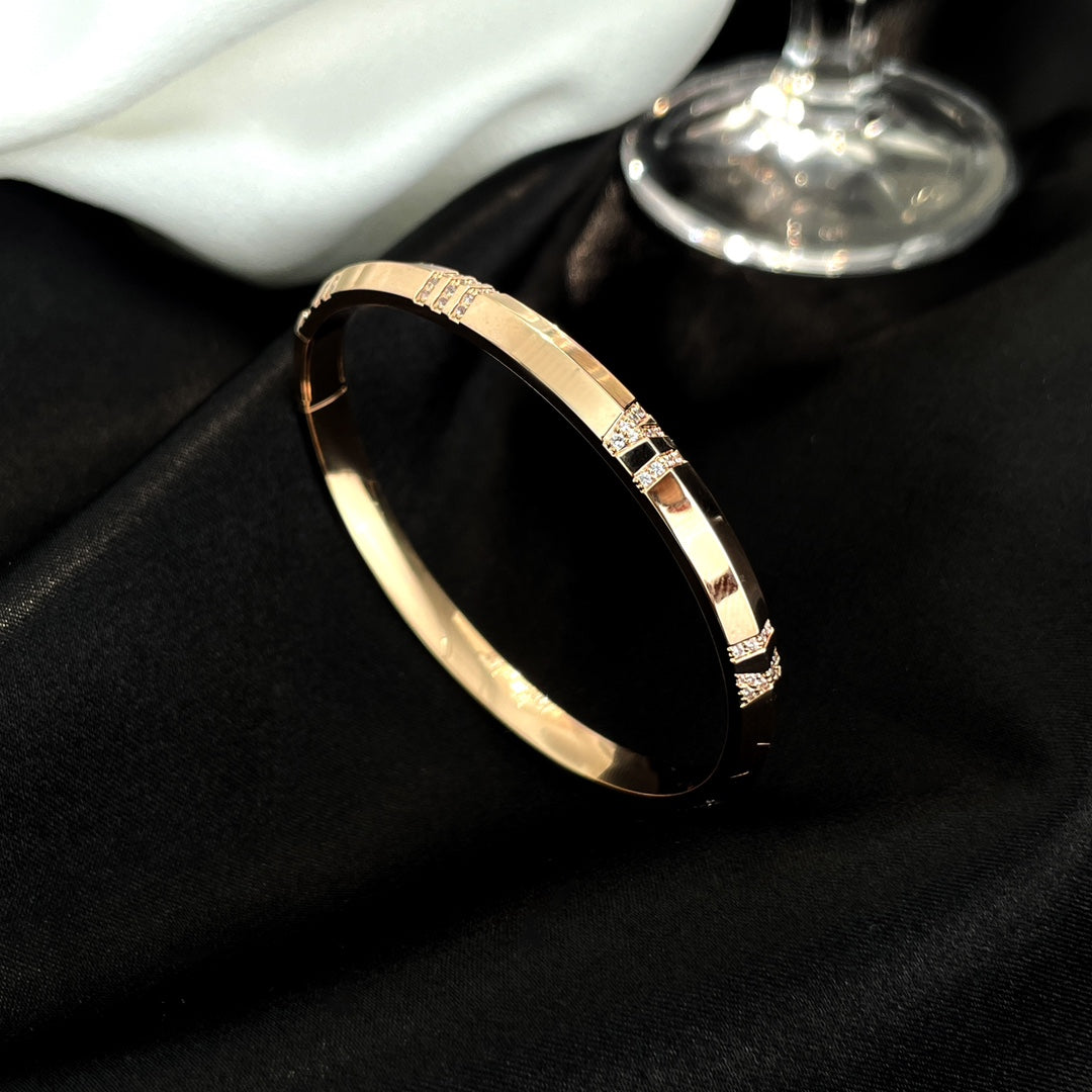 [Clover Jewelry]ATLAS BRACELET 6MM DIAMOND PINK GOLD