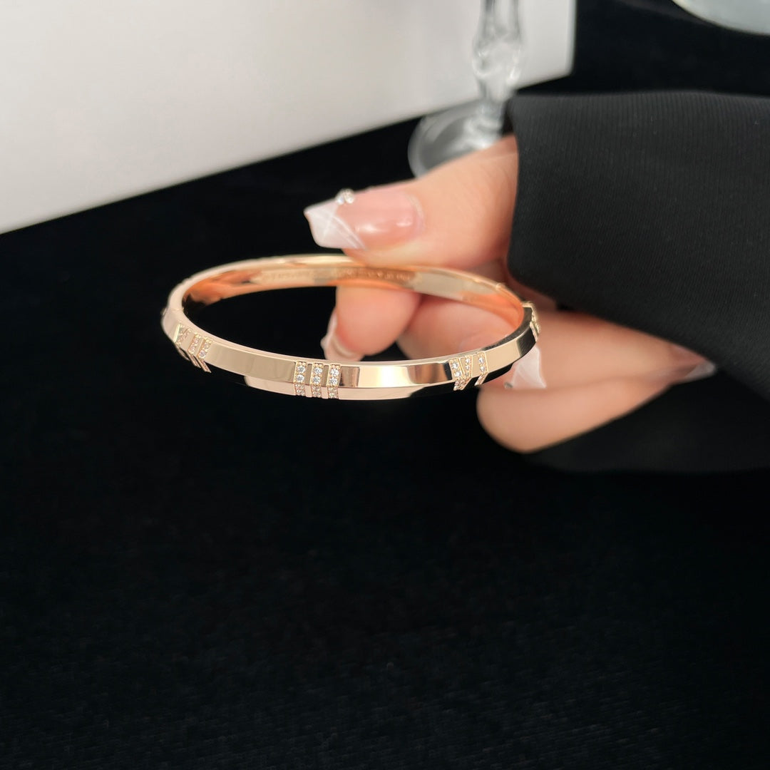 [Clover Jewelry]ATLAS BRACELET 6MM DIAMOND PINK GOLD