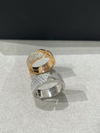 [⭐Clover Jewelry]LIENS EVIDENCE  DIAMOND PAVED RING